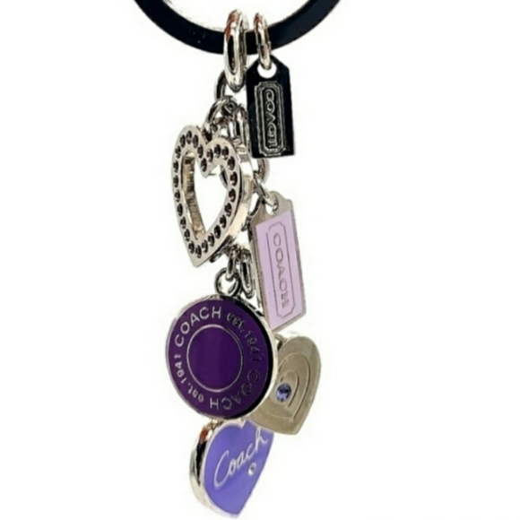 ❤NWOT COACH Triple Heart Key Chain and Purse Charm - Picture 1 of 3